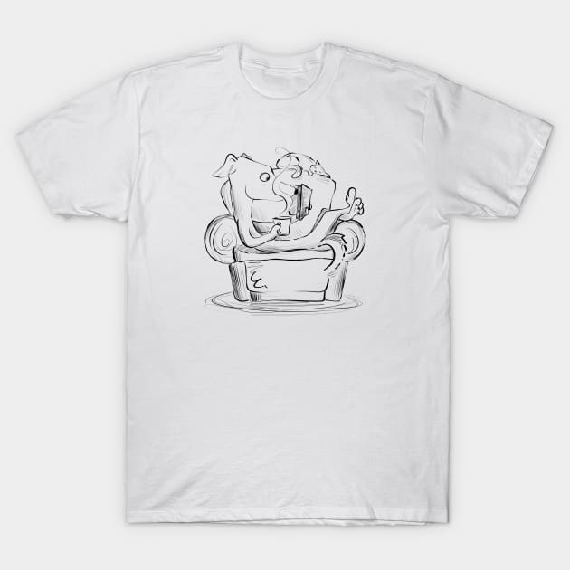 Reading pup T-Shirt by Jason's Doodles